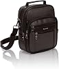 Av A Dos Men's Black Phone Split Leather Plaid Hand Shoulder Cross Strap Bag Medium