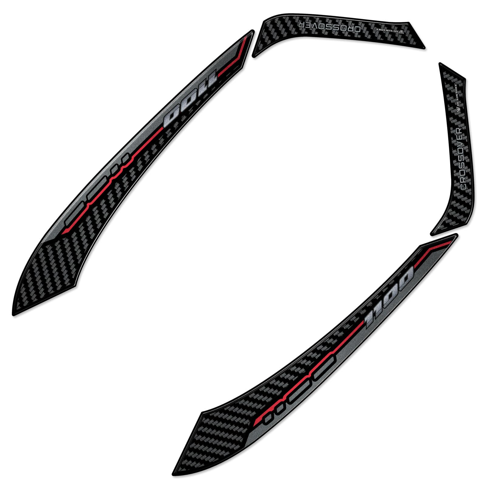 Resin Bike Naklejki Moto kompatybilne z Honda NT 1100 2025-2026. Chronią uchwyty paska przed uderzeniami i zadrapaniami. Naklejki żywiczne z efektem 3D - wyprodukowane we Włoszech