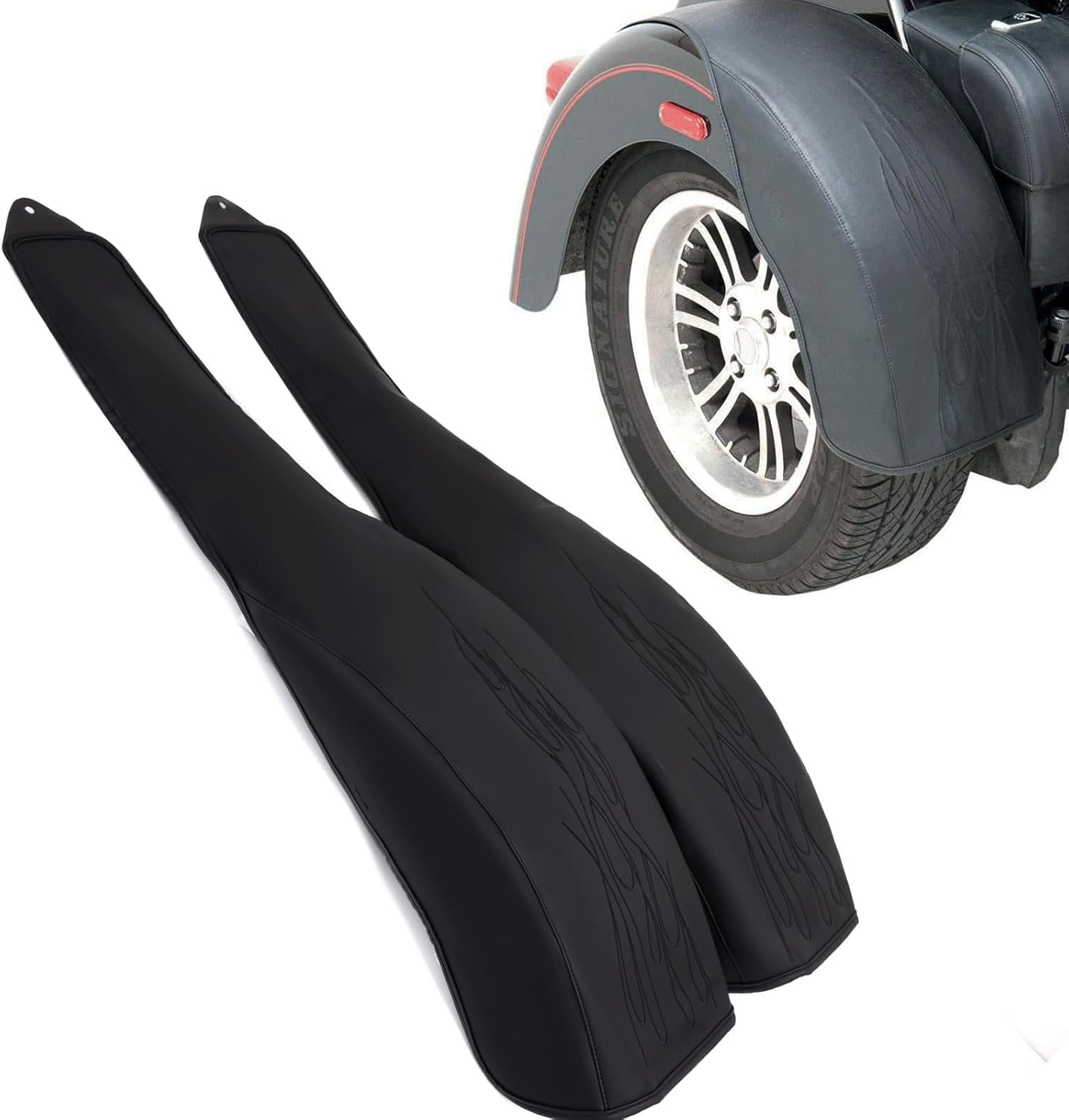Trike Fender Protection New Pair Of Rear Fender Bras For S - Model '09 \u0026  Compatible Years Harley Davidson Trike, image size:1431x1500