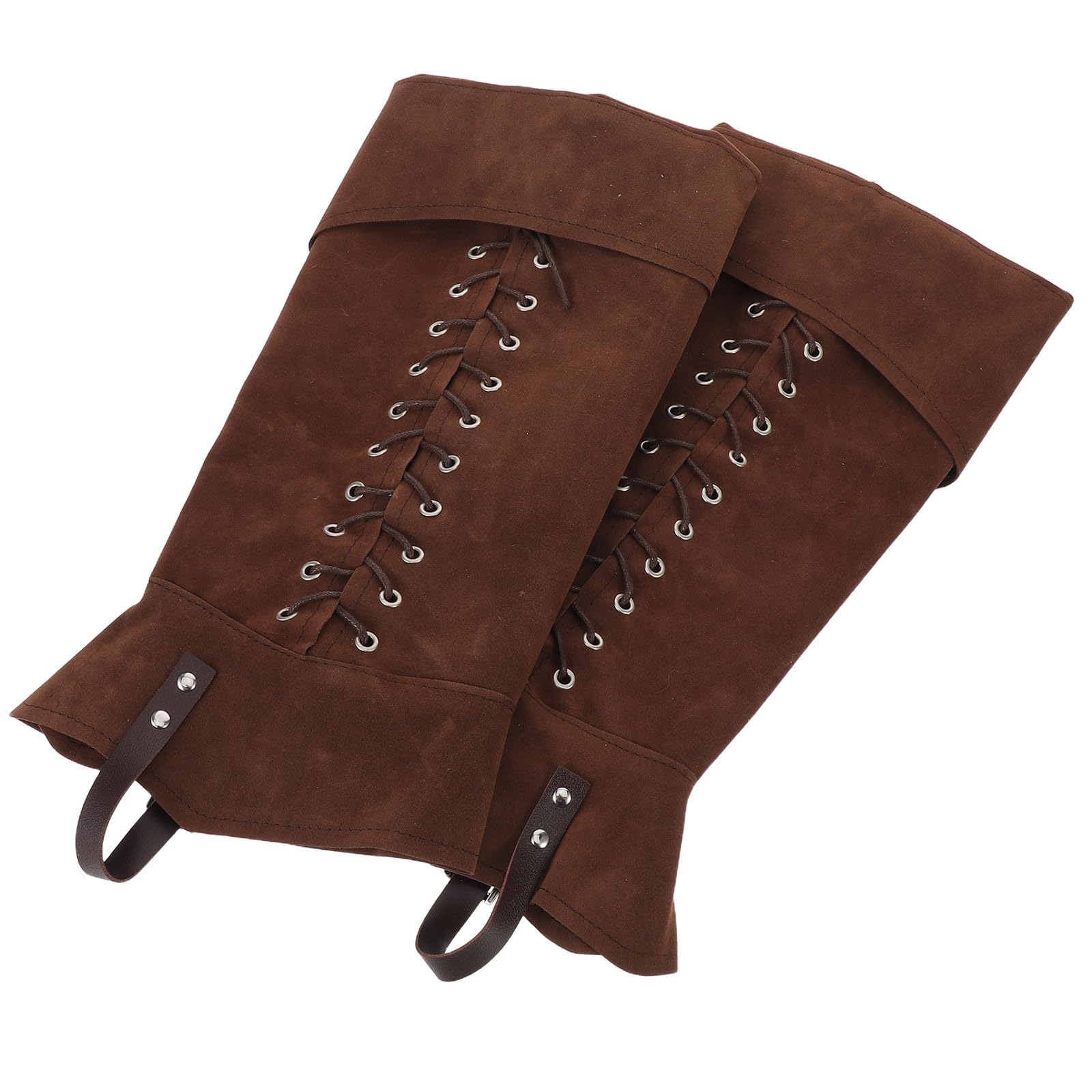 Ciieeo Cubrebotas Medievales Grandes para Hombre y Mujer Polainas de Cosplay Color Marrón Accesorios para Disfraces Renacentistas y Halloween Cubrebotas Steampunk para Eventos