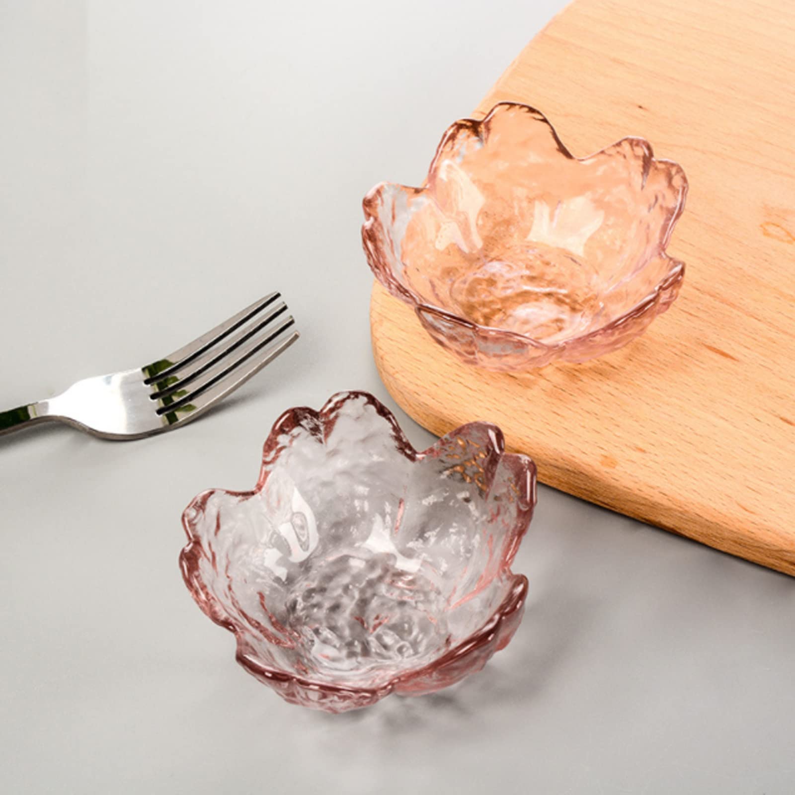 2 Coupelles à Sauce En Verre - Forme Fleur De Cerisier, 8,5 Cm (Rose)