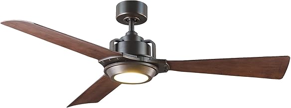 Osprey Smart Indoor and Outdoor 3-Blade Ceiling Fan 56in Oil Rubbed Bronze/Dark Walnut with 3000K LED Light Kit and Remote Control works with Alexa, Google Assistant, Samsung Things, and iOS or Android App