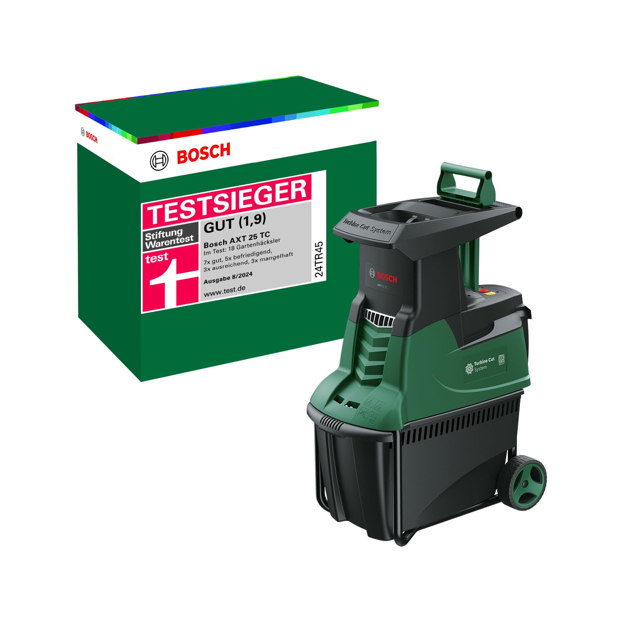 Bosch Turbinenhäcksler AXT 25 TC (2.500 W; geeignet für Holz und harte Gartenabfälle; integrierte Fangbox 53 l; in Karton)