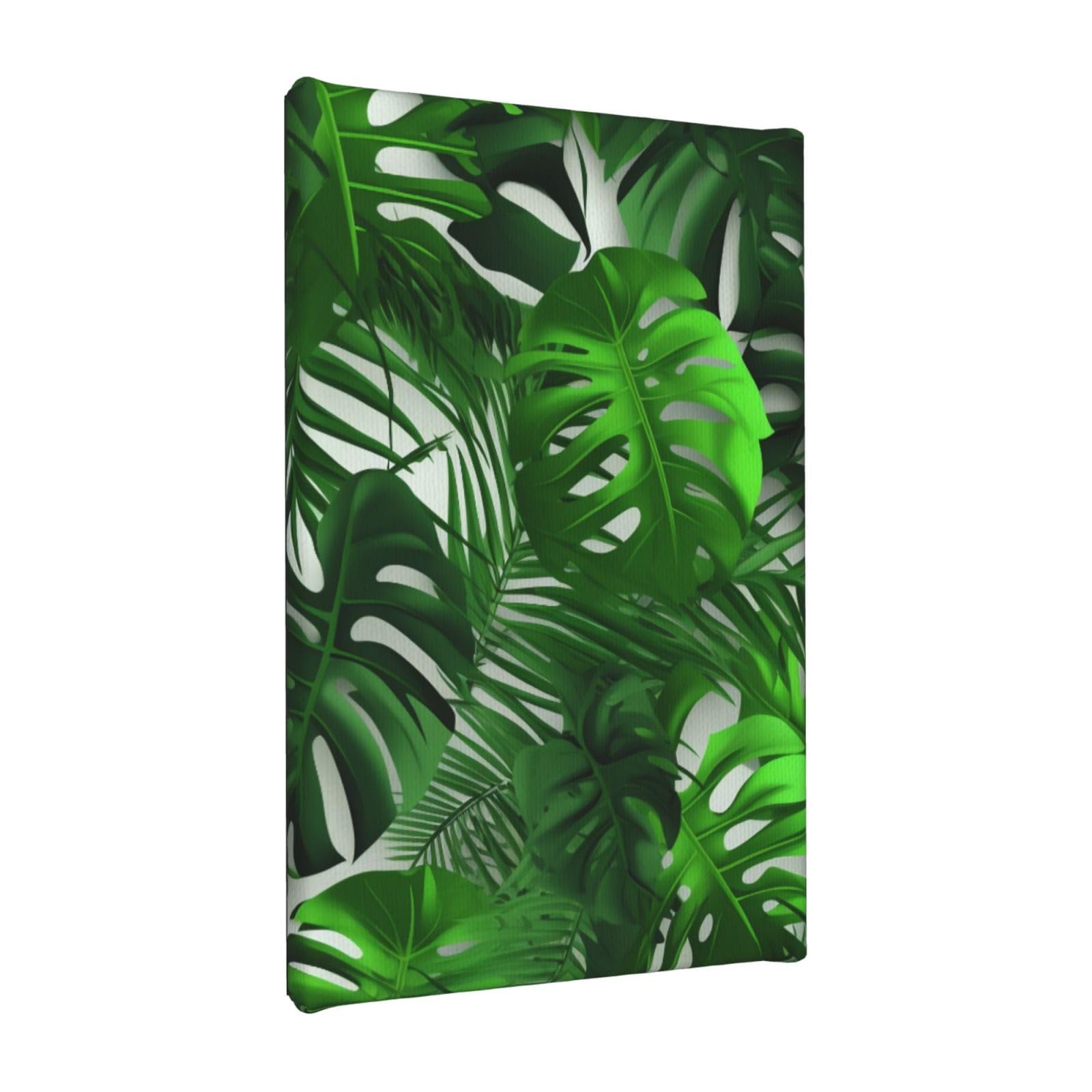 YKLJG Monstera Banana Palm Leaves Printed Wall Art Canvas Painting 20x30 CM Wooden Framed Picture Painting Artwork Prints for Bedroom Kitchen Home Office Decor