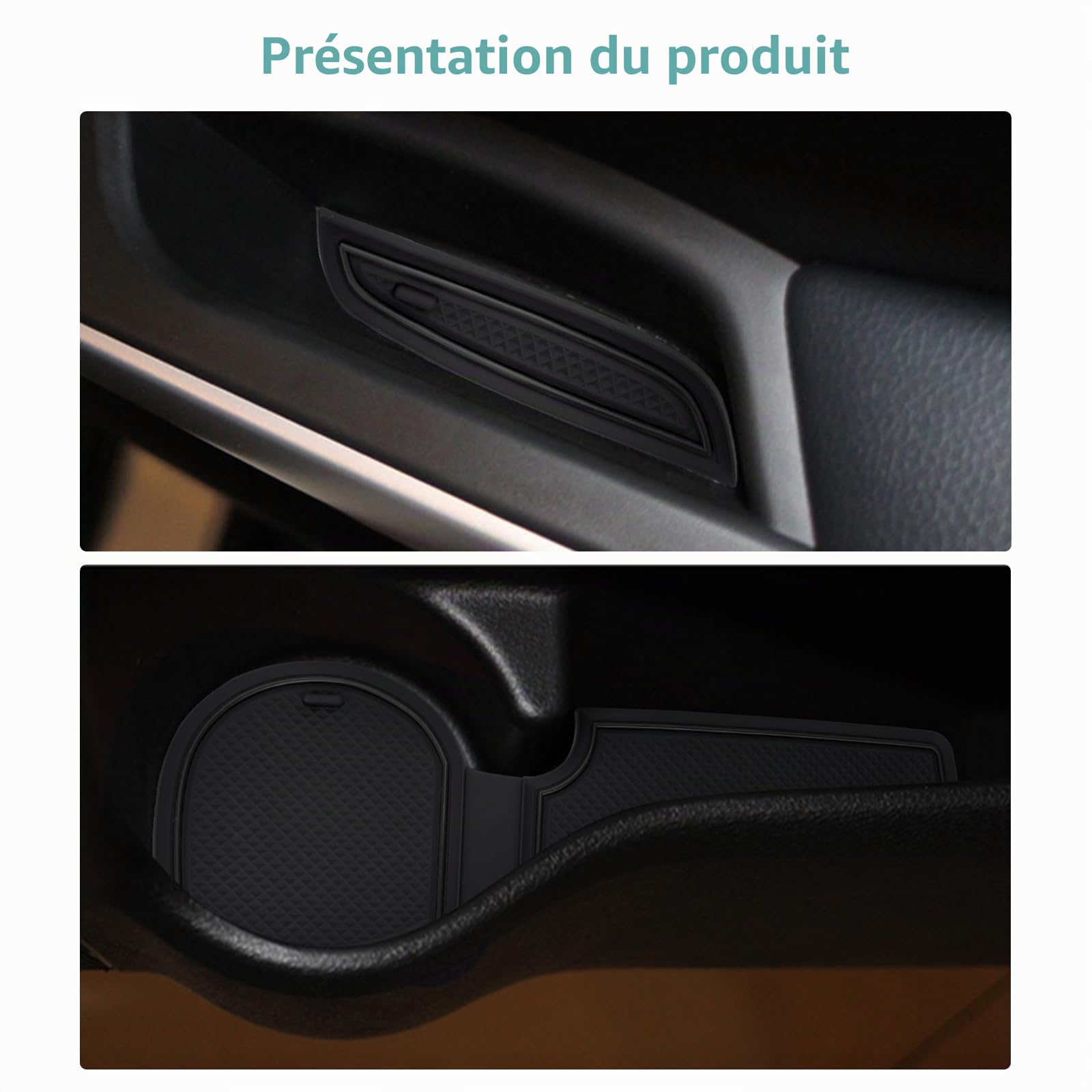 GAFAT Suzuki SX4 S-Cross Hybird III 2022-2024 2025 2026 Tapis Antidérapants, Tapis en Caoutchouc Console Centrale, Porte-Gobelet, Couture Porte, Suzuki S-Cross Accessoires (Noir)