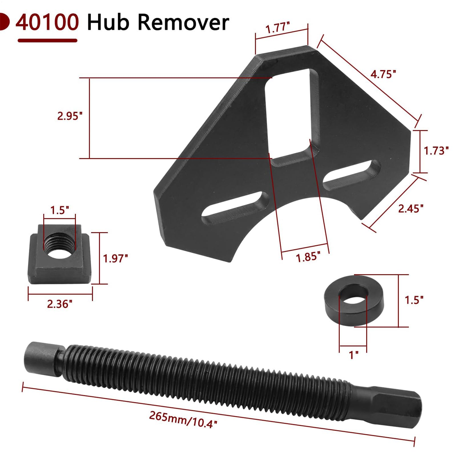 40100 Hub Remover - Strumento per cuscinetti ad alte prestazioni, dispositivo pratico per la riparazione delle ruote, kit di rimozione permanente, installatore professionale per auto, risparmio di