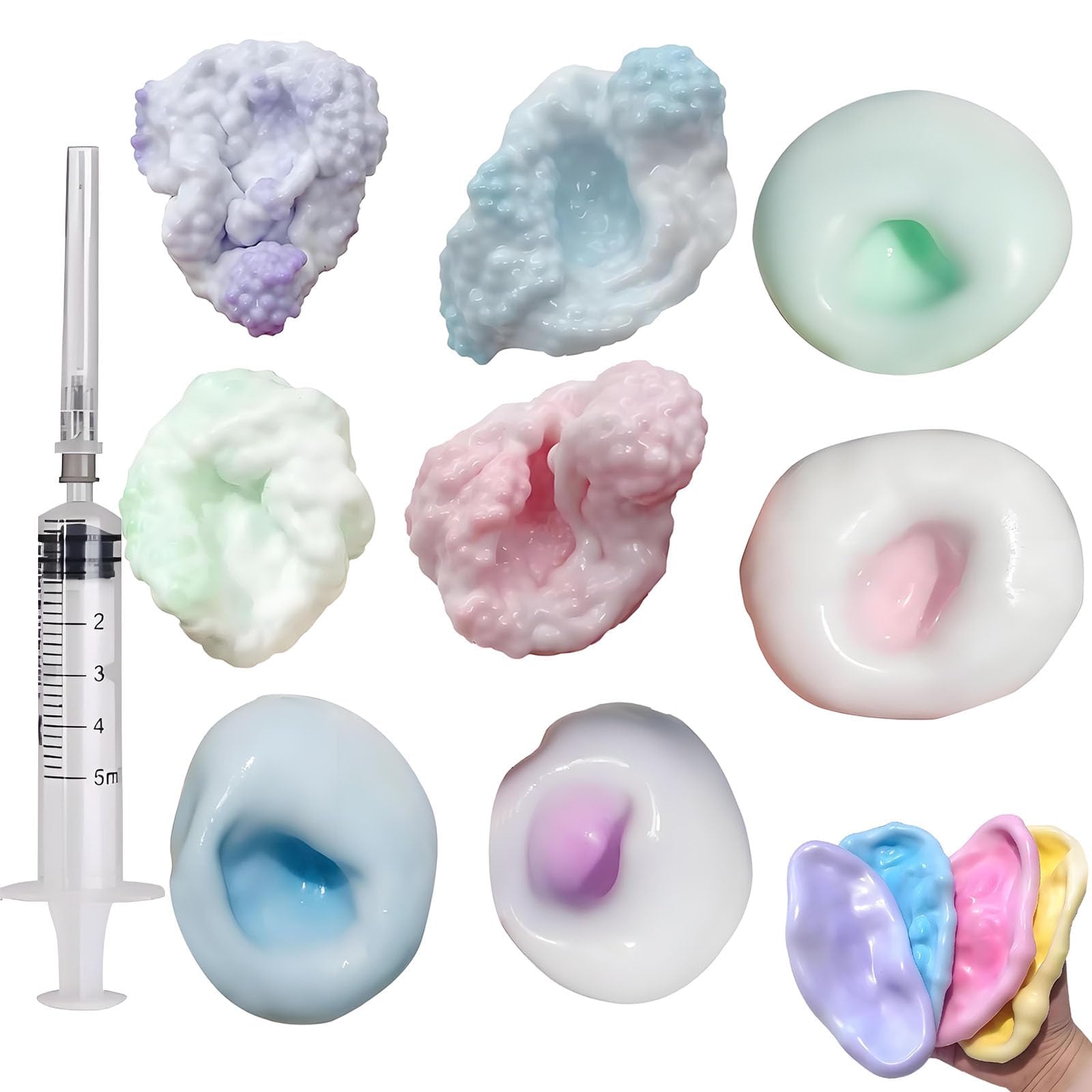 9 PCS Vacuum Stress Ball Squishy Balls Squishy Stress Balls Fidgets Squishy, Combination Set Stressball Small Bead Squeeze Toy Portable, Fidget Soft Comfortable Reliever,Age15+Teens