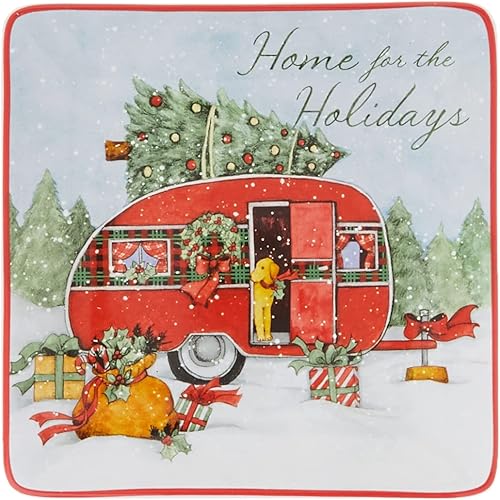 Miniatura 3 de Certified International Home for Christmas 22781SET4 - Juego de 4 platos de ensaladapostre de 8.5 pulgadas, varios diseños, talla única, multicolor,