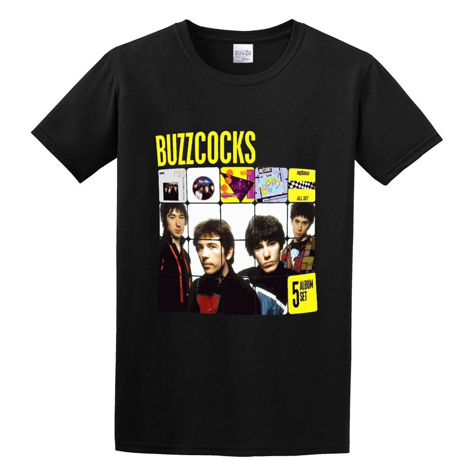 Bear Coming Men's Black Buzzcocks 5 Album Set Graphic Unisex Tee Shirt 3XL