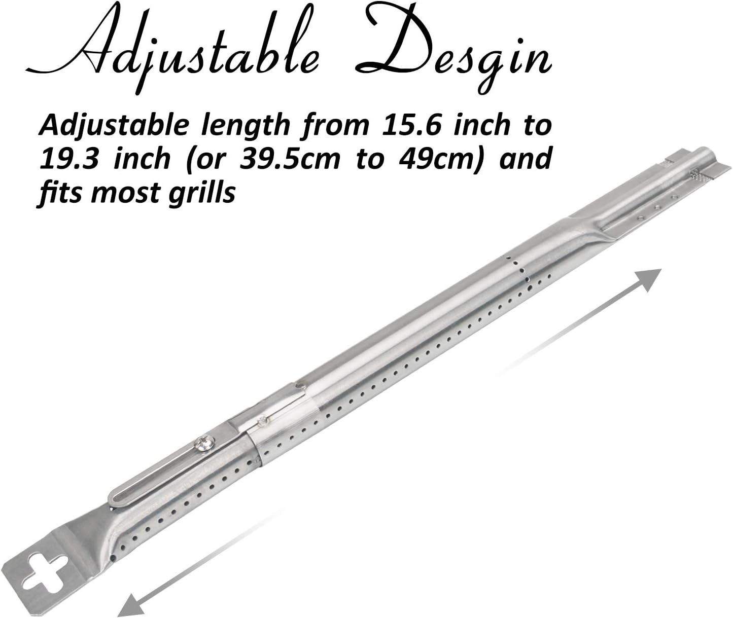 ROLLGAN Universal Adjustable Stainless Steel Grill Tube Burner (4 Packs), Replacement Grill Pipe Tube Burners,Extends from 15.6'' up to 19.3''/39.5cm up to 49cm : Patio, Lawn & Garden