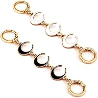 Vista 10 de 2 unidades extensoras de bolsa de cadena de corazón y luna, extensores de correa para bolso, cadena de oro, correa de repuesto para monedero