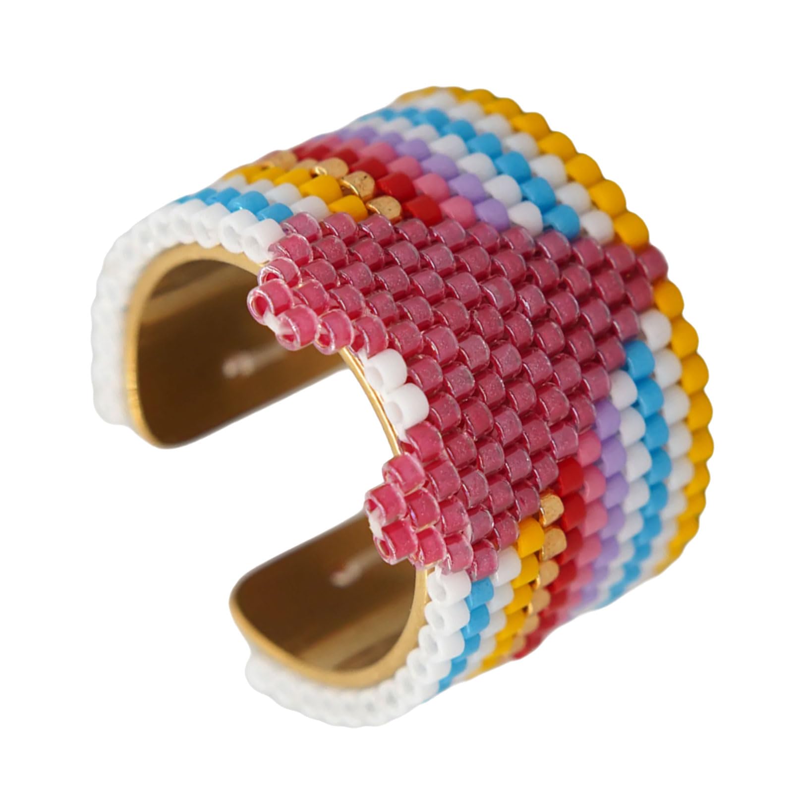 Unique Sequined Heart Hoop Old Beads Nonconformist Fashion Rustless Artisanal Jewelry for Women Handicraftsman Nonconformist Accessories