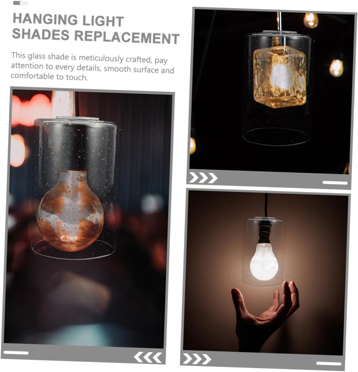 NUOBESTY 2pcs Transparent Glass Lampshade Replacement for Decorative Ceiling Light Fixtures Easy to Install Modern Design for Hallway Living Room Bedroom Hotel