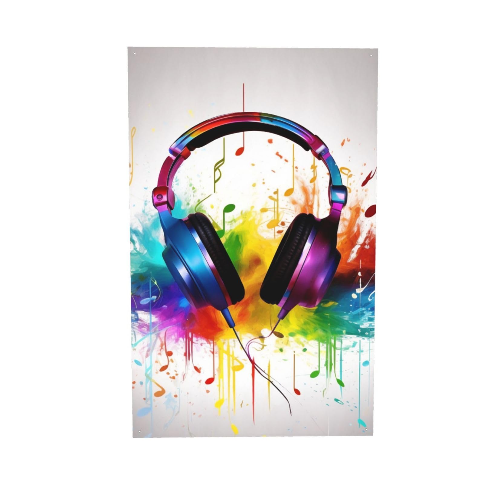 Bannière imprimée musicale déco murale grand format pour chambre et fête