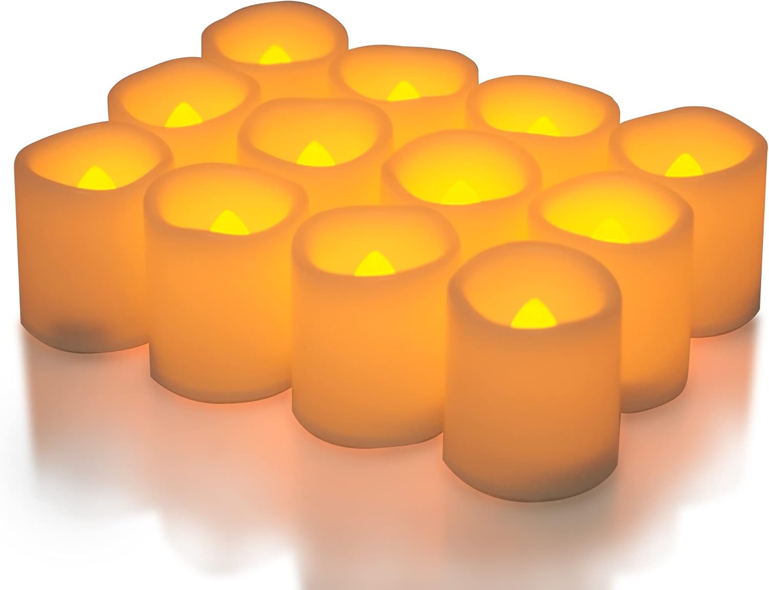 3RuiLight Flickering Flameless Votive Candles with Timer