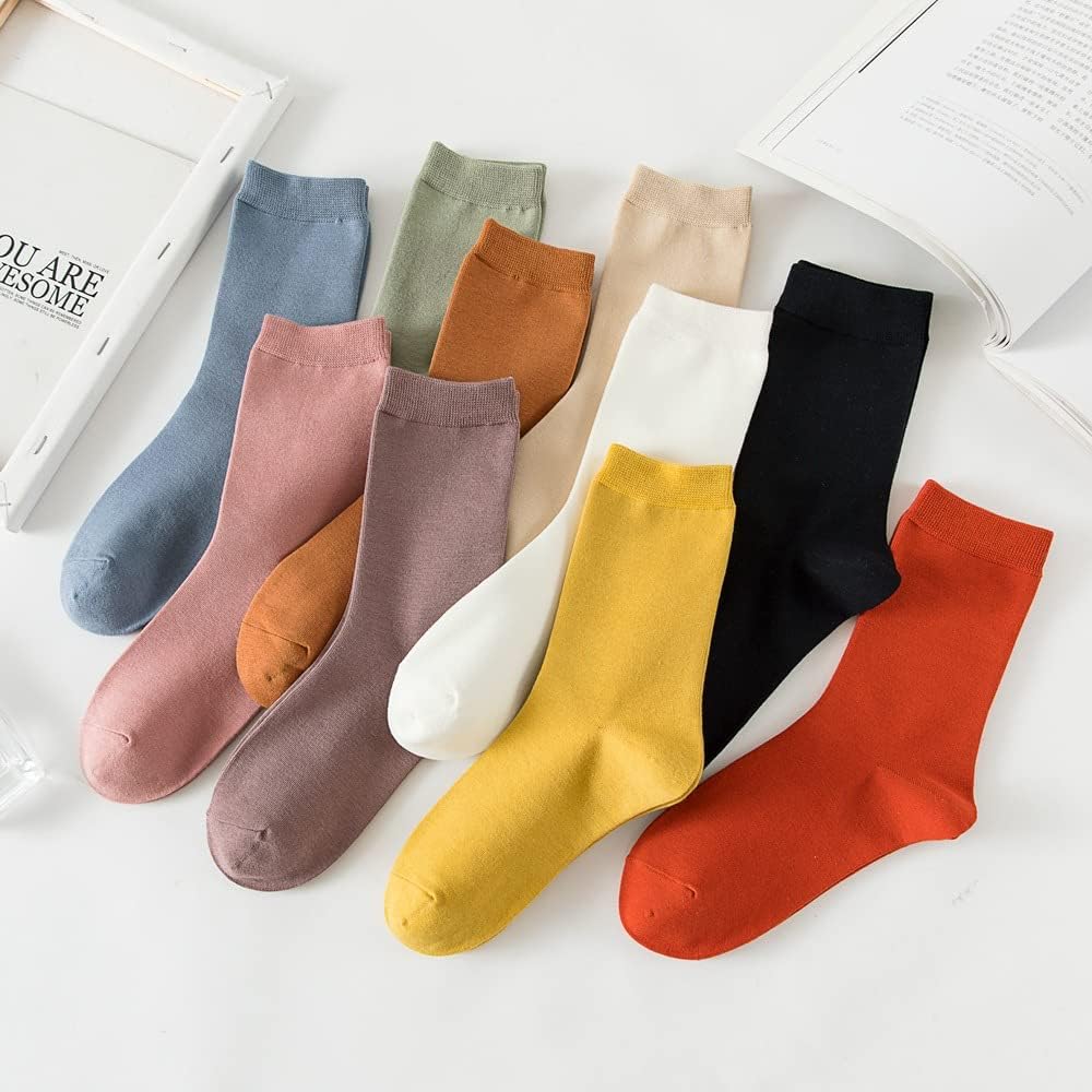 10 Pairs Womens Socks Cotton Crew Colorful Boot Socks for Women Ladies Girls - Image 8