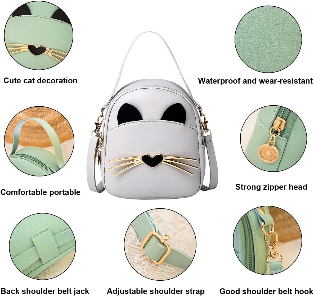 Girl Mini Shoulder Bag Handbag,Cute Stylish Casual Bag Multiple Ways of Carrying Princess Bag for Girls Gift Birthday - Image 5