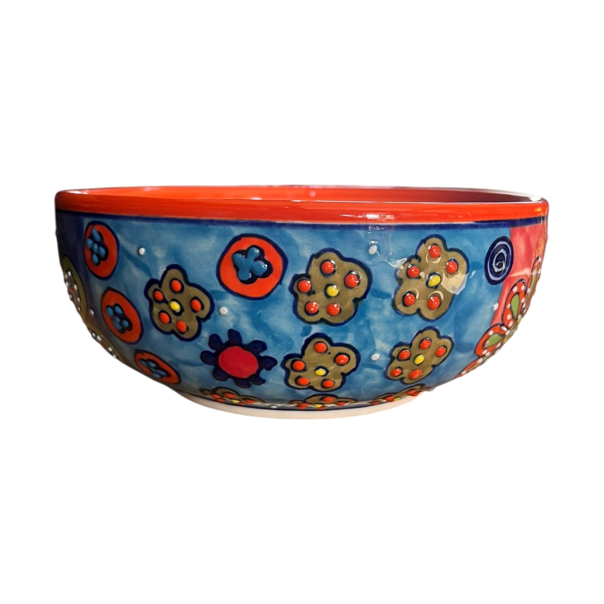 Gall&Zick Schüssel 19cm Durchmesser Salatschüssel aus Keramik handbemalt (Orange)