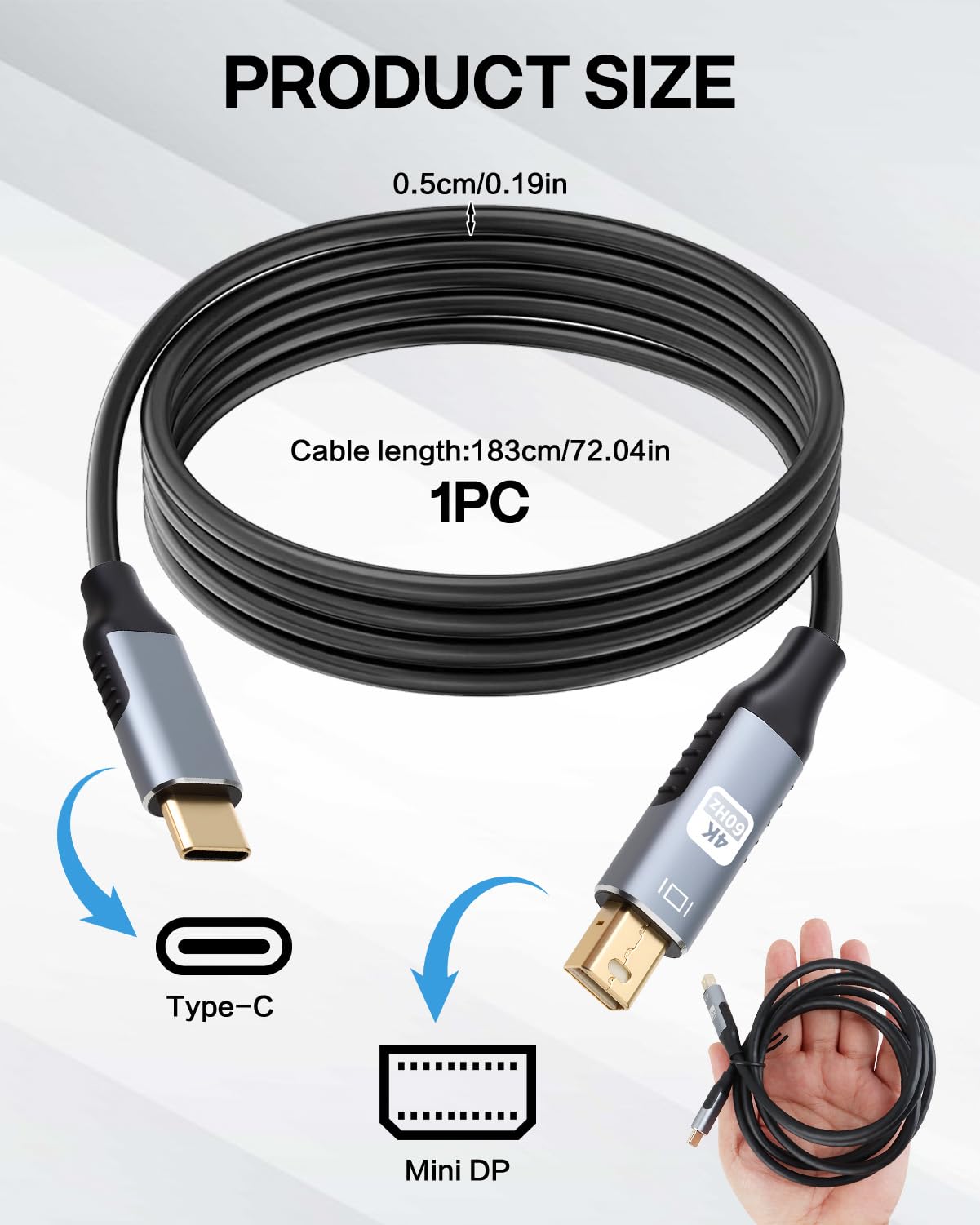 MAG Kabel - Adapter USB C to HDMI, space grey, aluminium, PB USBC plug