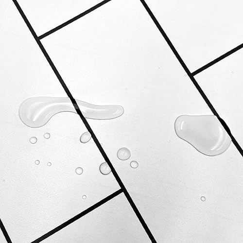 Miniatura 2 de Revestimiento de estante de rejilla blanca con líneas negras, papel autoadhesivo para cajones, estilo industrial, decoración de pared, calcomanía