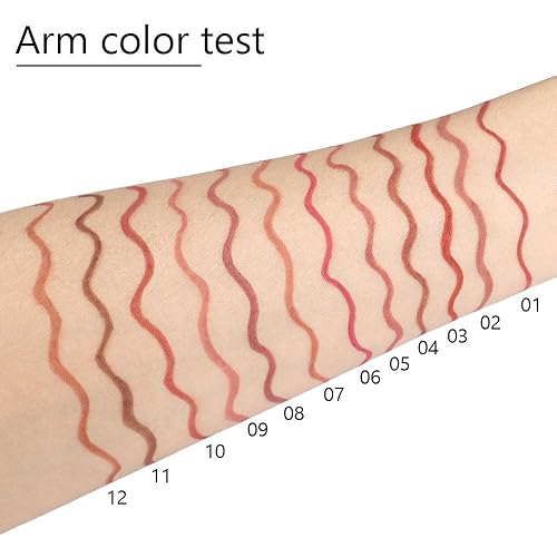 Miniatura 2 de Juego de 12 lápices delineadores de labios de doble cabeza, colores vibrantes, con sacapuntas para maquillaje diario, fácil de aplicar y quitar,