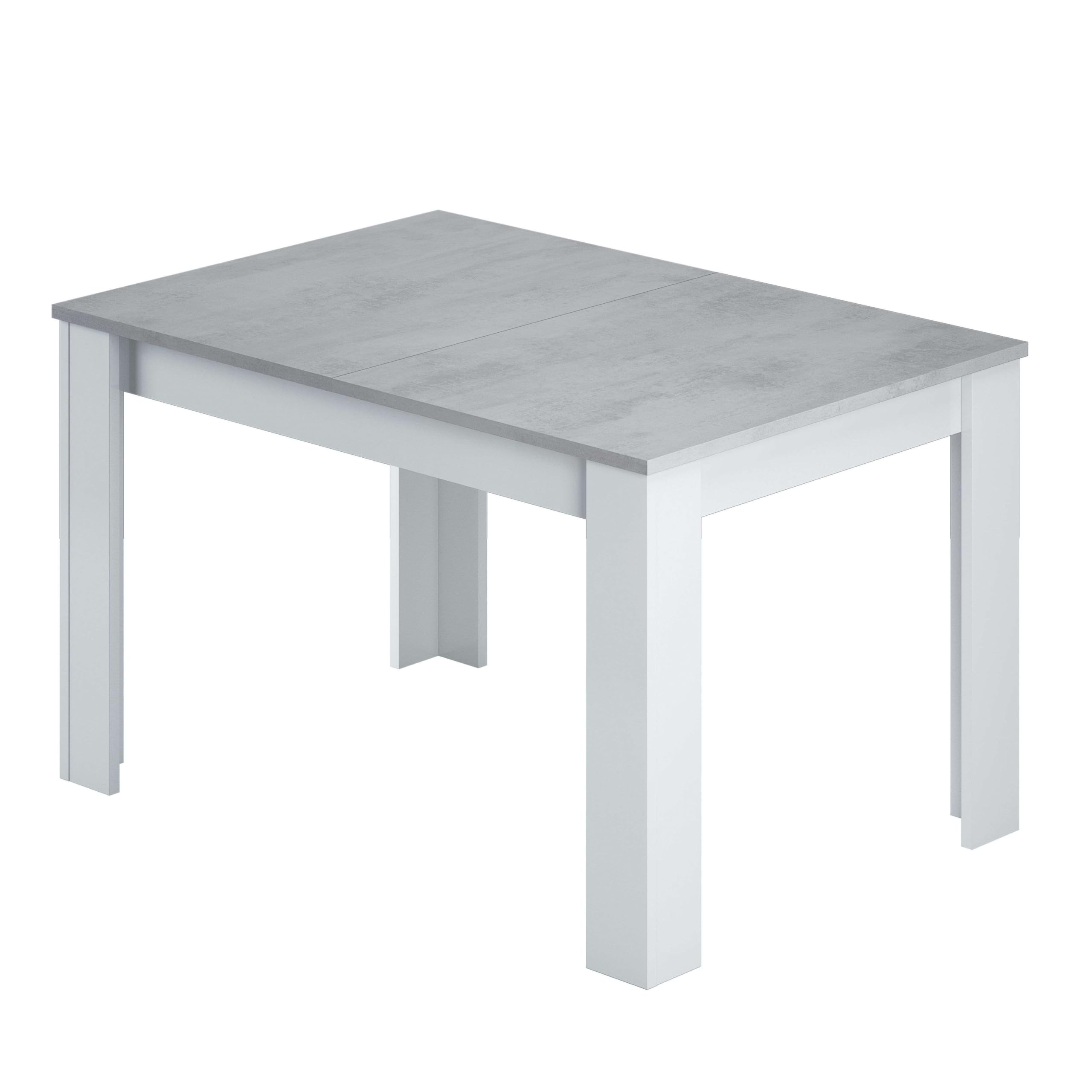 13Casa Granada B10 Tavolo allungabile, Melamina, Bianco/Grigio, 140 x 90 x 78
