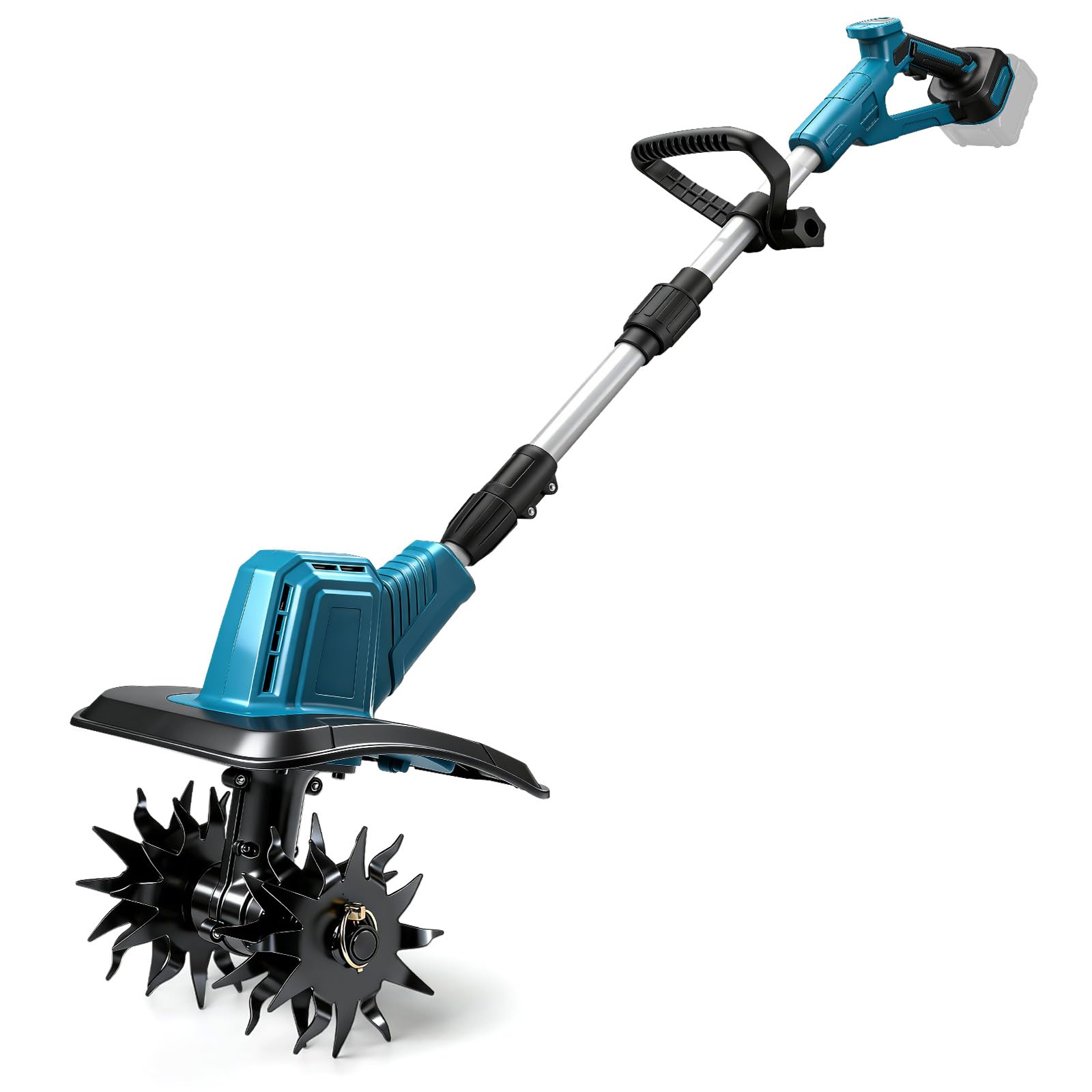Akku-Bodenhacke für Makita 18V Batterie,360 U/min Motor, 20cm Arbeitsbreite & 16cm Arbeitstiefe für Beet, Arbeitstiefe für Beet, Acker & Landwirtschaft(Ohne Akku)