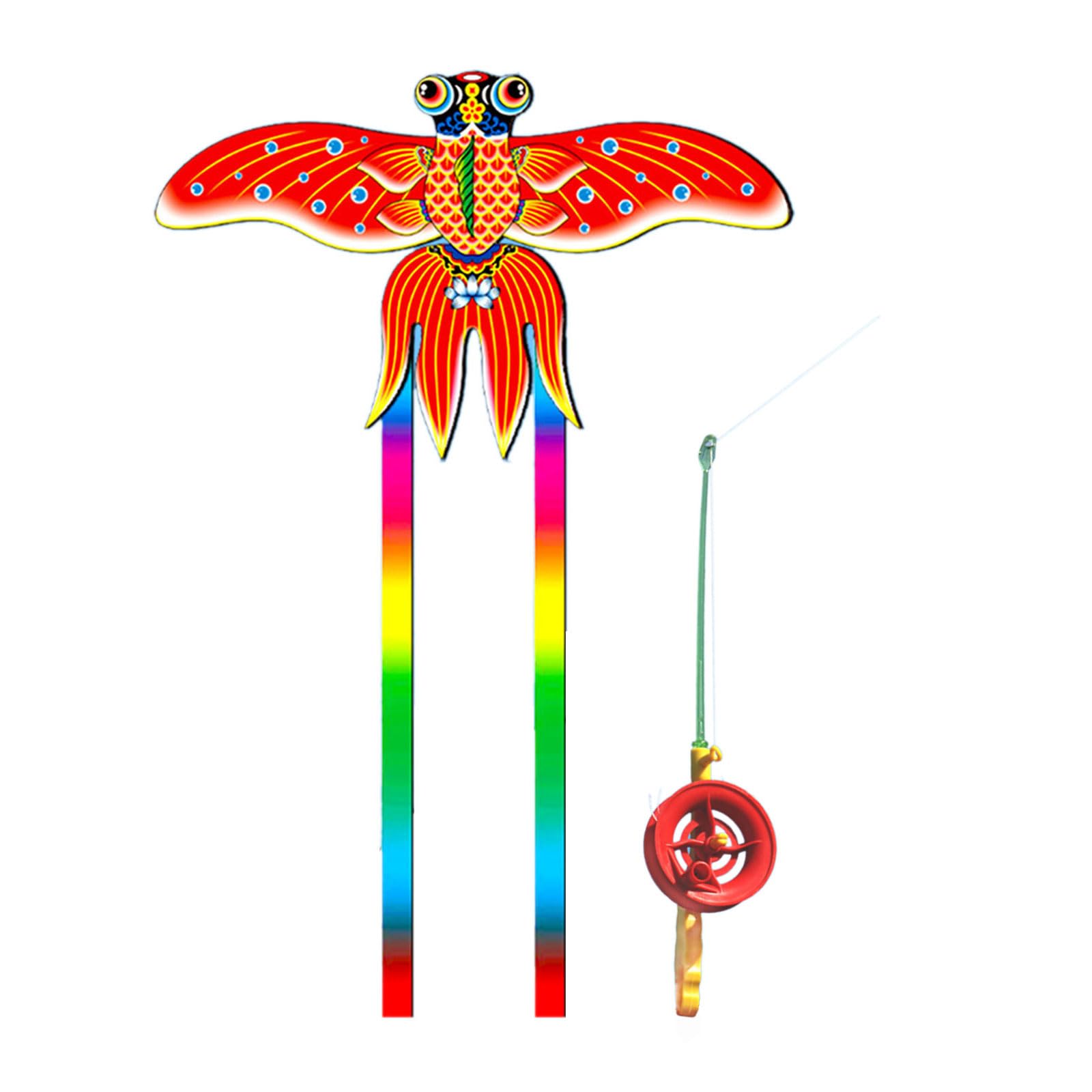 Dynamic Kite 3D Fishing Rod Line Kites Small Easy Flying Toys Long Tail Beach Activity Outdoor Play Toys Parent-child Fun