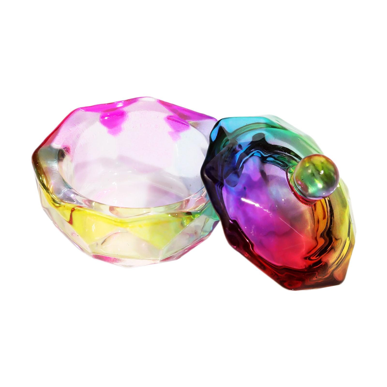 Heart Shaped Nails Art Glass Dappen Dish Crystal Glass Cup With Lid Liquids Crystal Cup Crystal Bowl