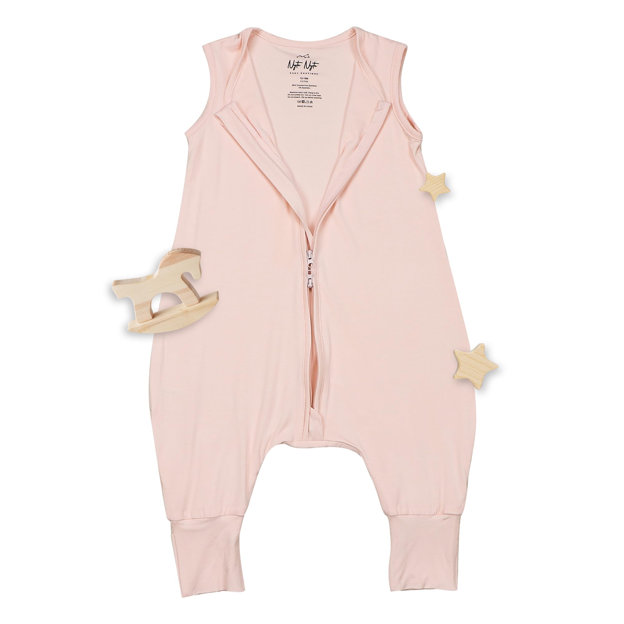 Nyte Nyte Baby - 0.5-TOG New Rosy, 12-18 Months Sleeveless Sleep Sack, Imported Baby & Toddler Sleeping Sack, Breathable Sleep Sack, Adjustable Feet Cuffs & Anti-Slip Grip
