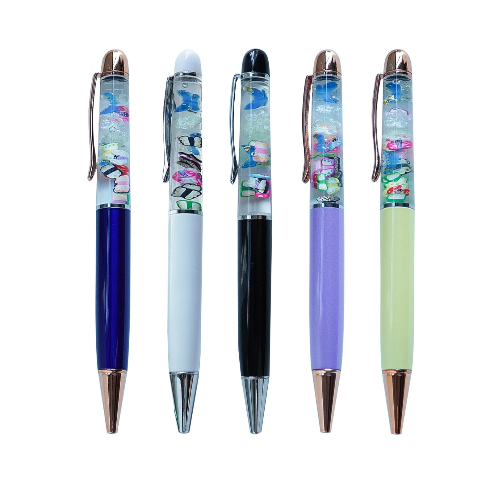 Sikyby Butterfly Glow In The Dark Cute Floater Liquid Writing Journaling Office Pen Unique Gifts Set of 5 Pens