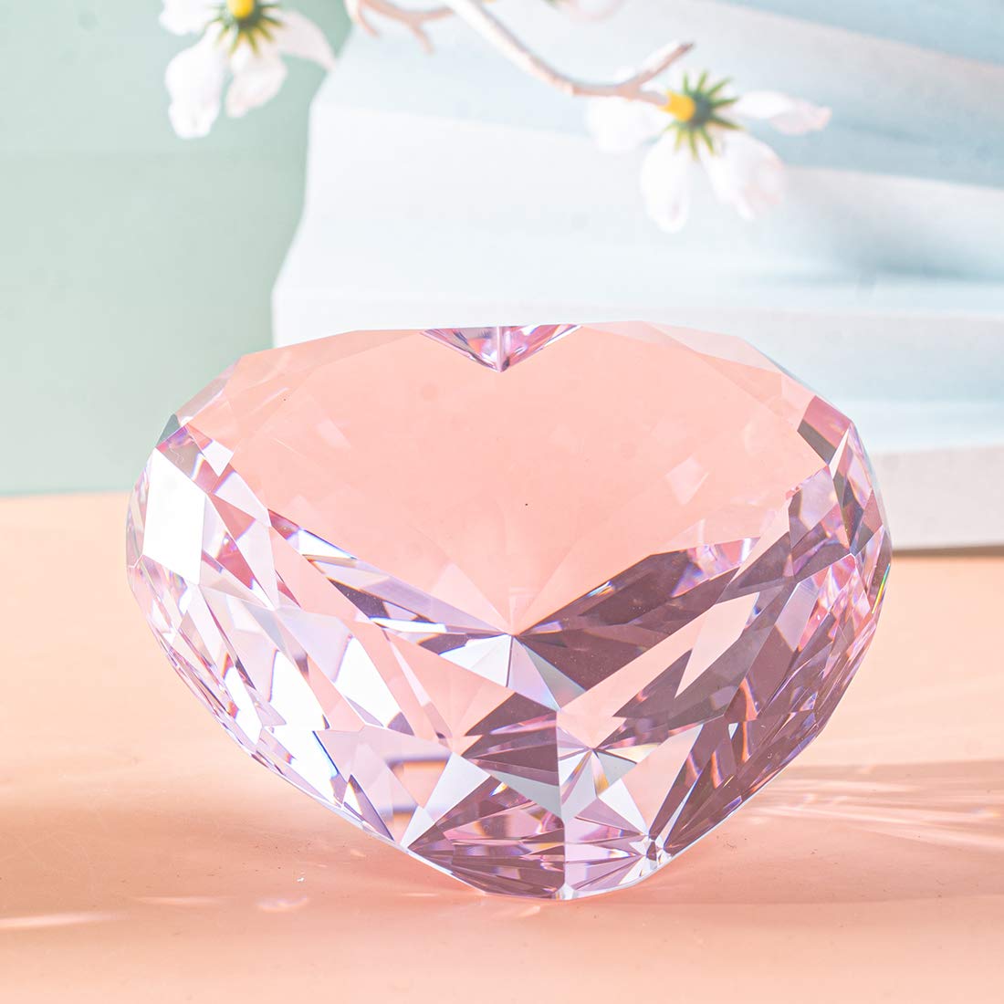 Amazon.co.jp: 多色透明 ハート型水晶 ダイヤモンド 90mm ペーパー