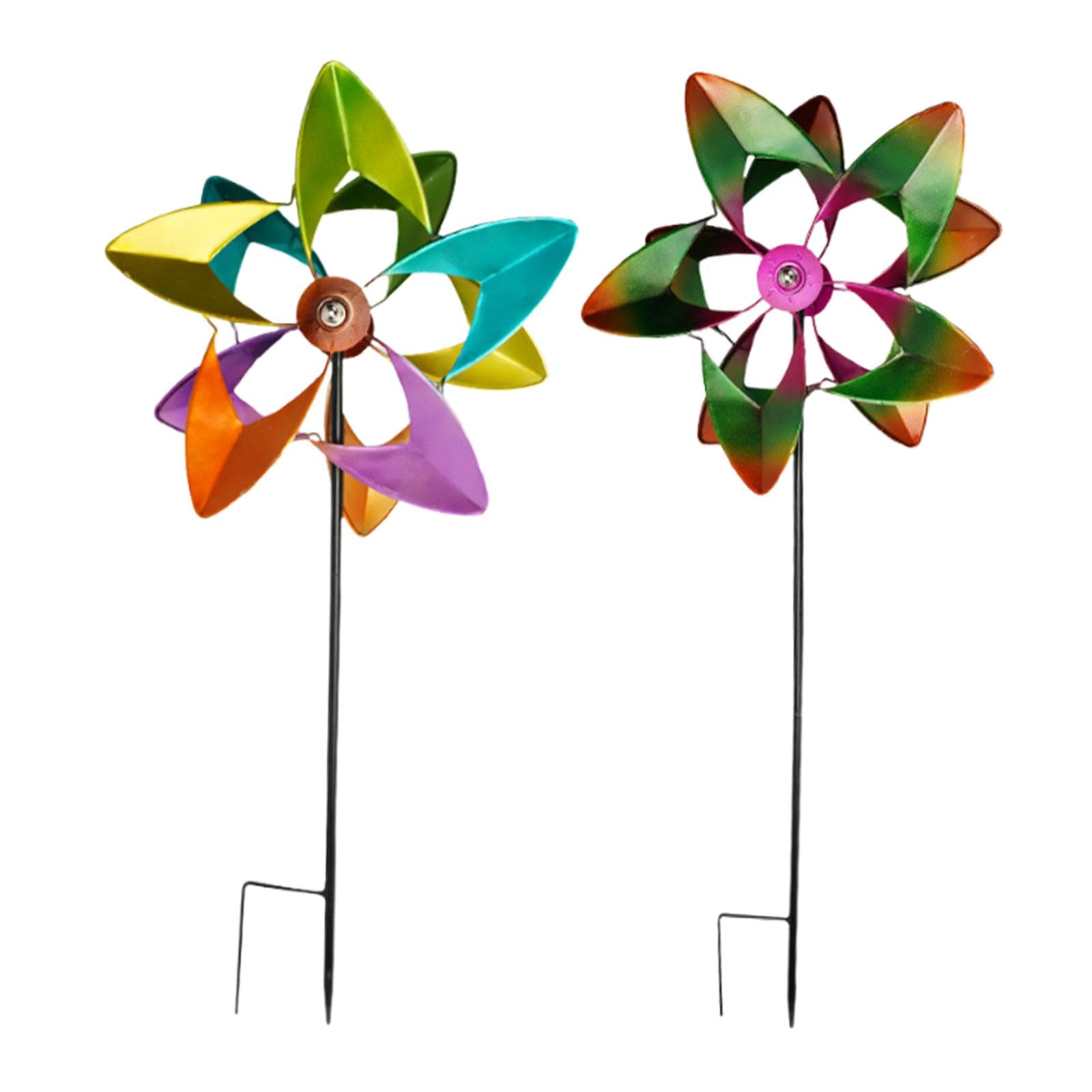Fenteer Lot de 2 éoliennes Double Face en Fer pour Décoration de Jardin