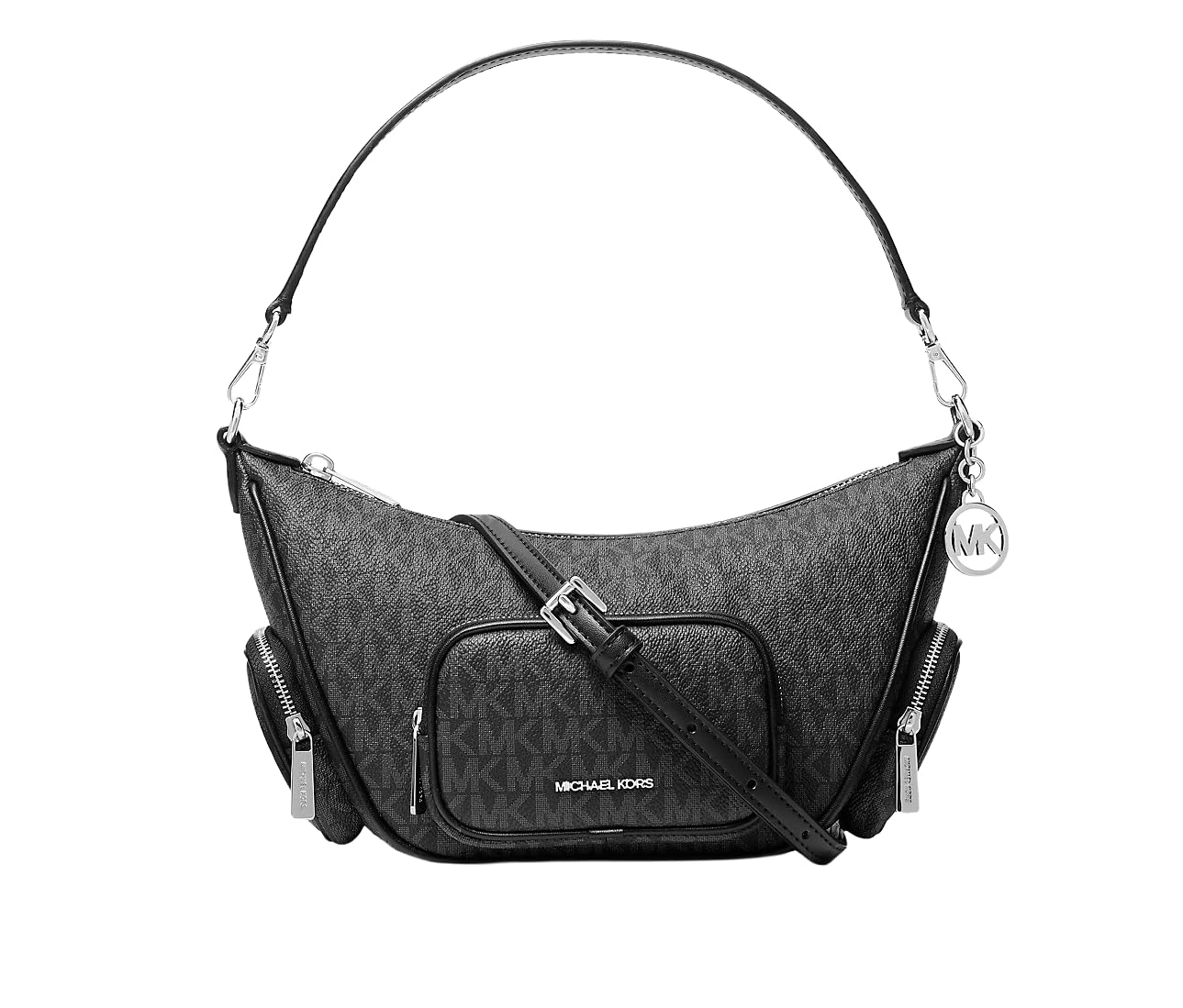 Michael Kors Merritt Small Signature Logo Convertible Shoulder Bag Black
