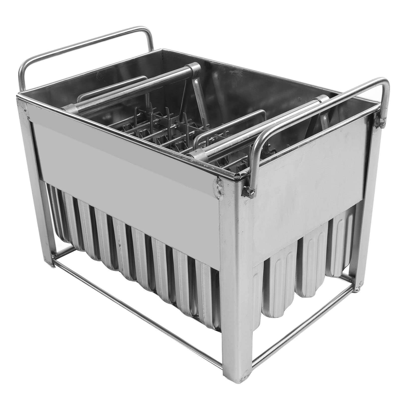 S Forsicles Sicless Stampo per Gelatiera in Acciaio Inossidabile 304 con Coperchio e Supporto per Bastoncino per Uso Domestico e Commerciale