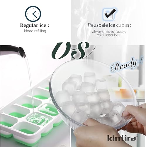 Miniatura 4 de 30 cubos de hielo reutilizables para bebidas, cubos de hielo de plástico recongelables para refrescar bebidas sin diluir, bastante buenos para
