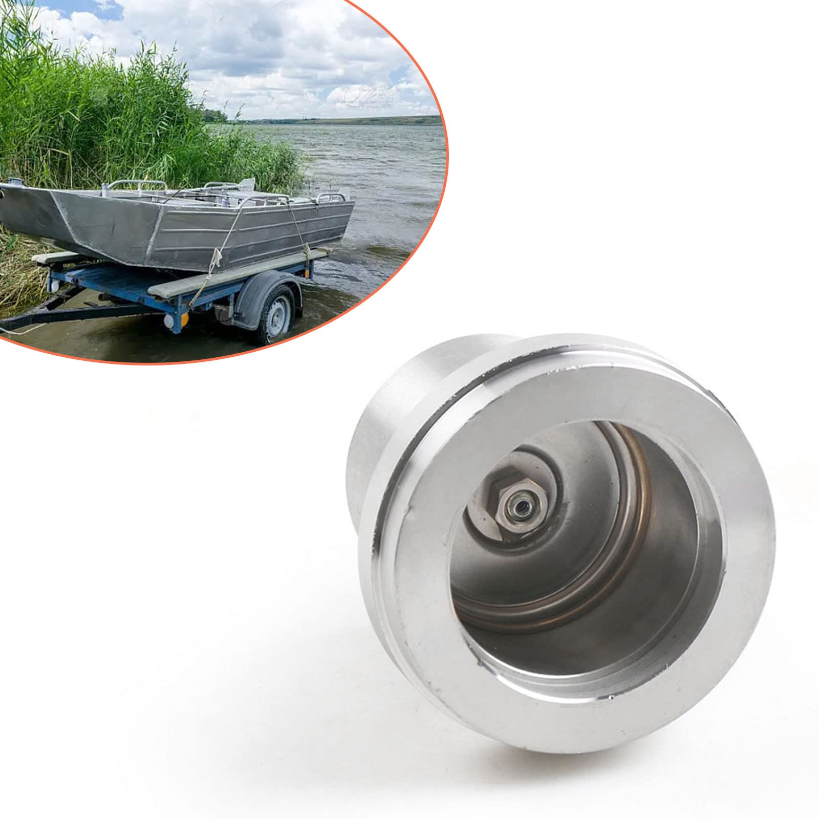 Gift2u Wheel Bearing Protector with Silicone Cap,2Pcs Wheel Bearing Grease Caps Stainless Steel Trailer Axle Bearing Protector, 2.441