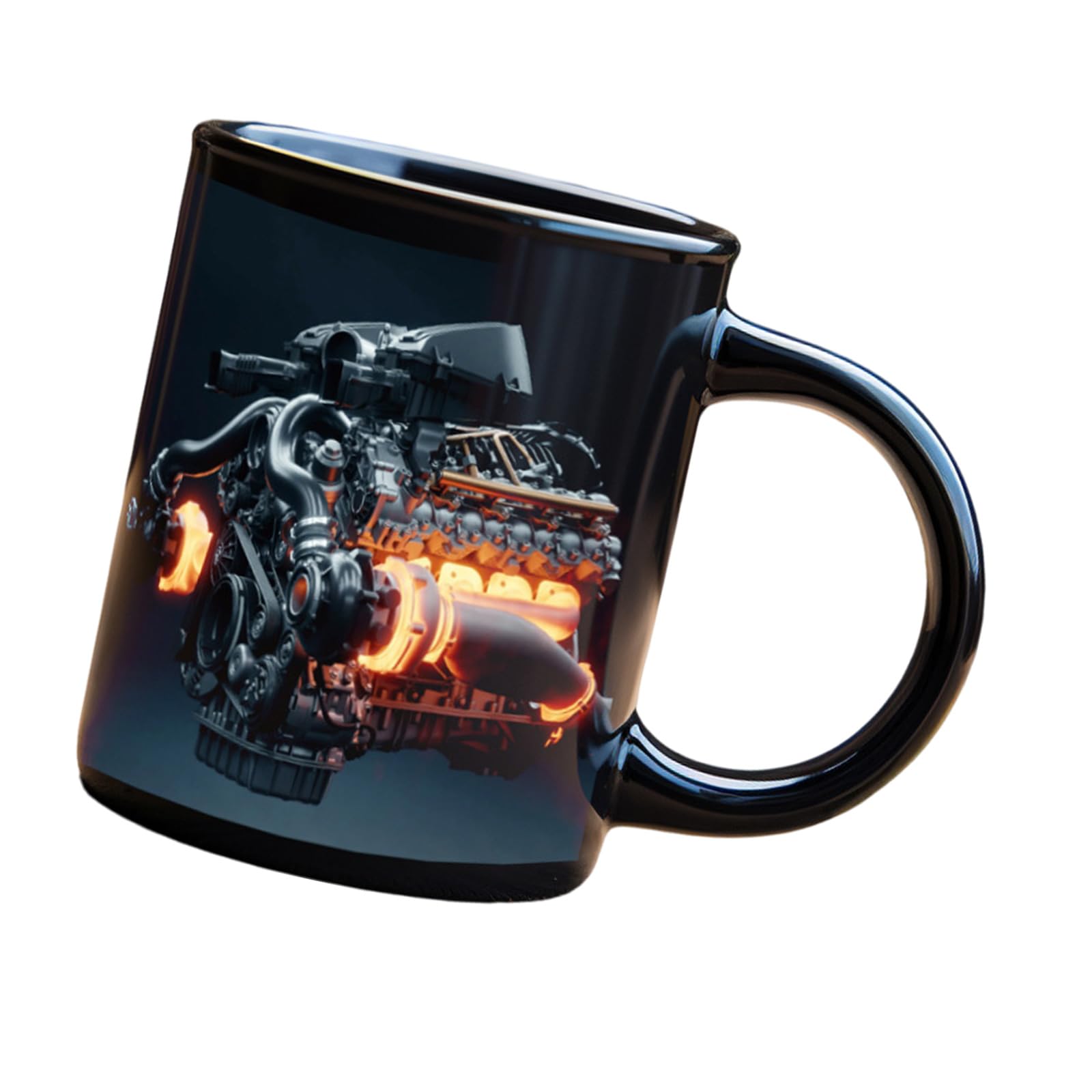 Mechanical Engine Inspired Ceramic Coffee Mugs with Sturdy Heat Retention Ergonomic Handle Cup for Home and Offices Use Technician Engine Ceramic Coffee Mugs