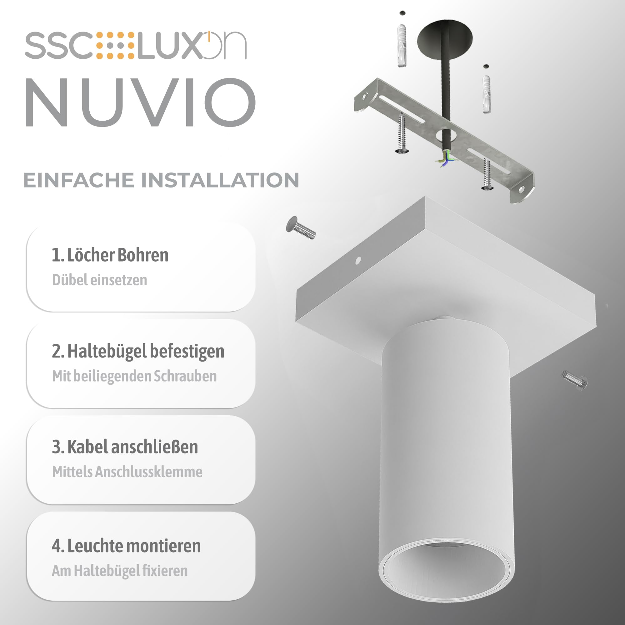 SSC-LUXon 2x NUVIO biały okrągły reflektor sufitowy GU10 - lampa sufitowa