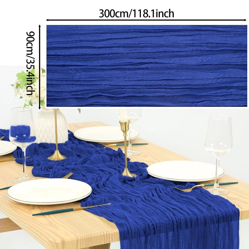Semi-Sheer Gauze Table Runner Sage Cheesecloth for Vintage Wedding Boho Decor(Pink_90x300cm), Four Seats - Image 2