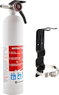 First Alert Extintor de incendios Marine1, clasificación UL 1-A:10-B:C, blanco, FE1A10GR con soporte de metal