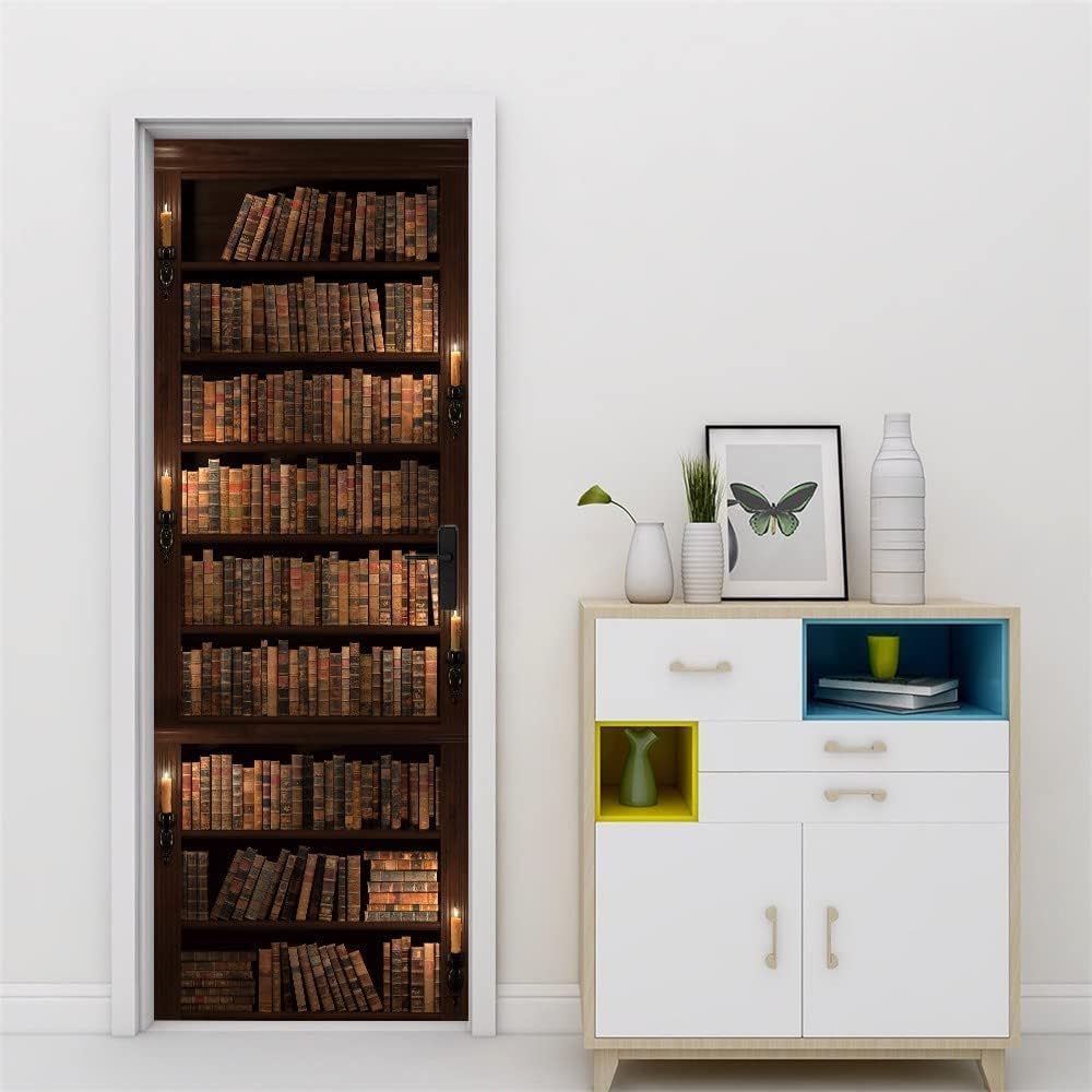 Carta Da Parati Autoadesiva Per Porte - Poster Libreria Fai Da Te | Facile Applicazione - Foto 12