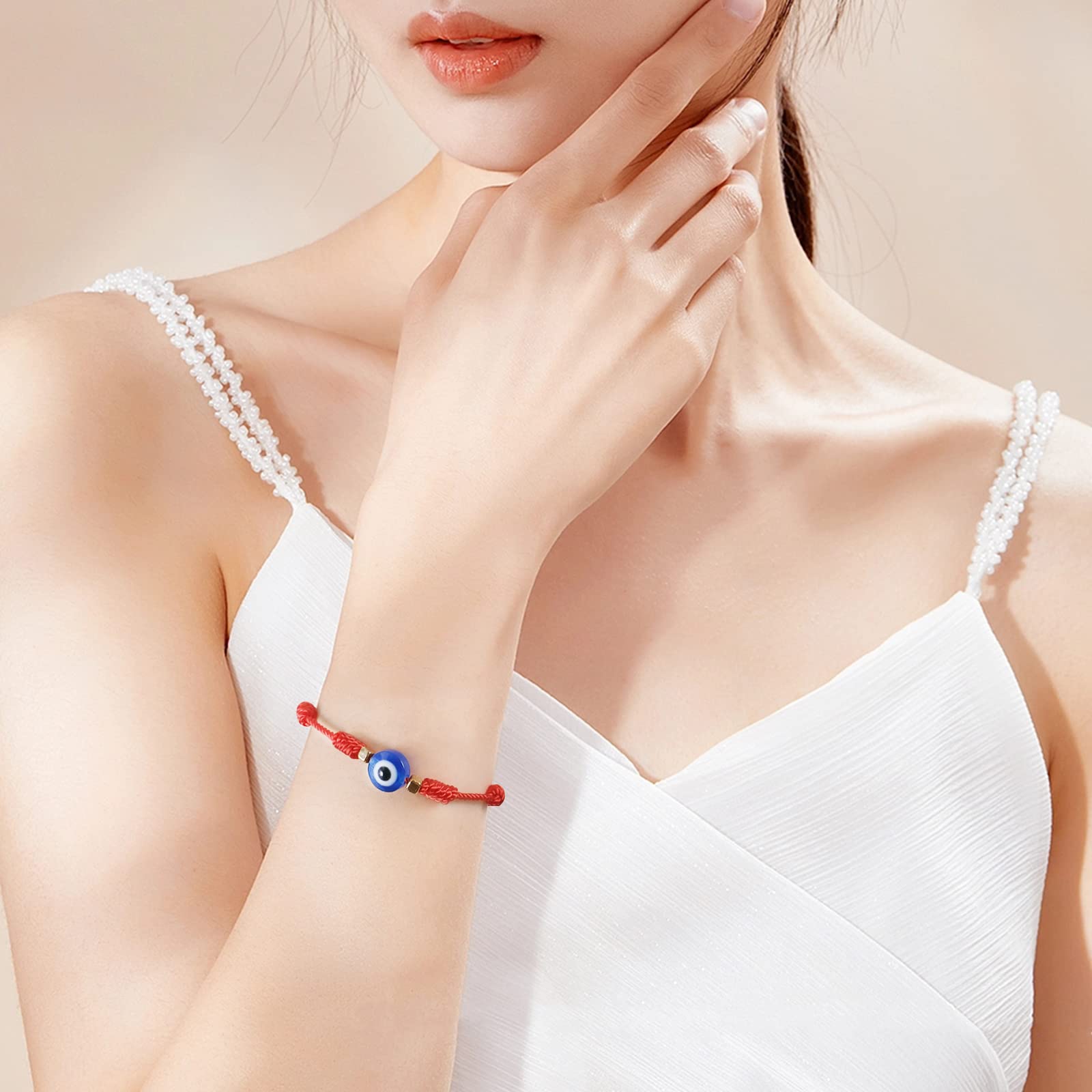 VIBILIA - Pulseras de mal de ojo para mujeres y hombres, hechas a mano, trenzadas, de buena suerte, cuerda de cuerda, pulsera de la amistad, cuerda ajustable, joyería minimalista