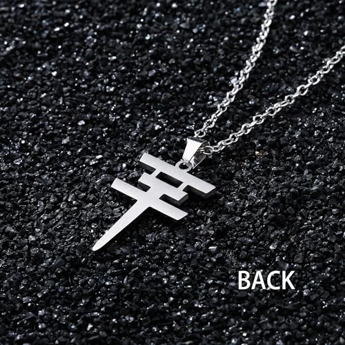 Rock Roll Necklace Stainless Steel Pendant Jewelry for Men Women Music Fans3