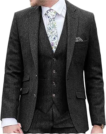 Aazon.co: Traje De 3 Piezas Para Hobre, Trajes De Boda, 2 Botones, Ajuste Delgado, Conjunto