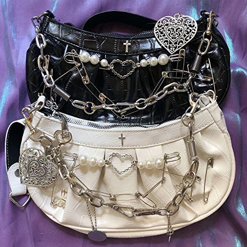 Y2k Bag Gothic Purse Goth Purse Grunge Bag Y2k Shoulder Bag 90s Y2k Purses for Women Harajuku Fashion Accessories3