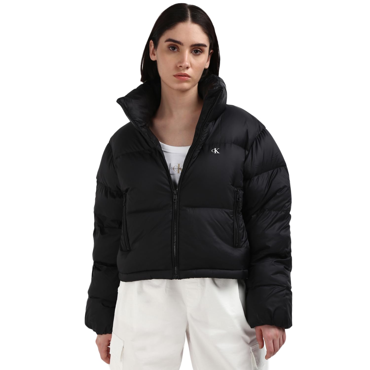 Calvin Klein Jeans Donna Piumino Down Cropped Puffer Corto
