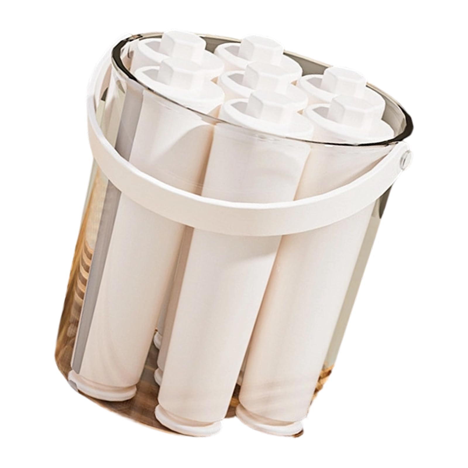 Navna Stick Form Bucket for Drinks with 6 Tube Inserts and Lid Caps, PET Freezer Tray for Cocktails and Beverages Ice Stick Maker Tube Ice Form Drink Chiller Freezer Bucket Tray Bottle Cocktail Drink