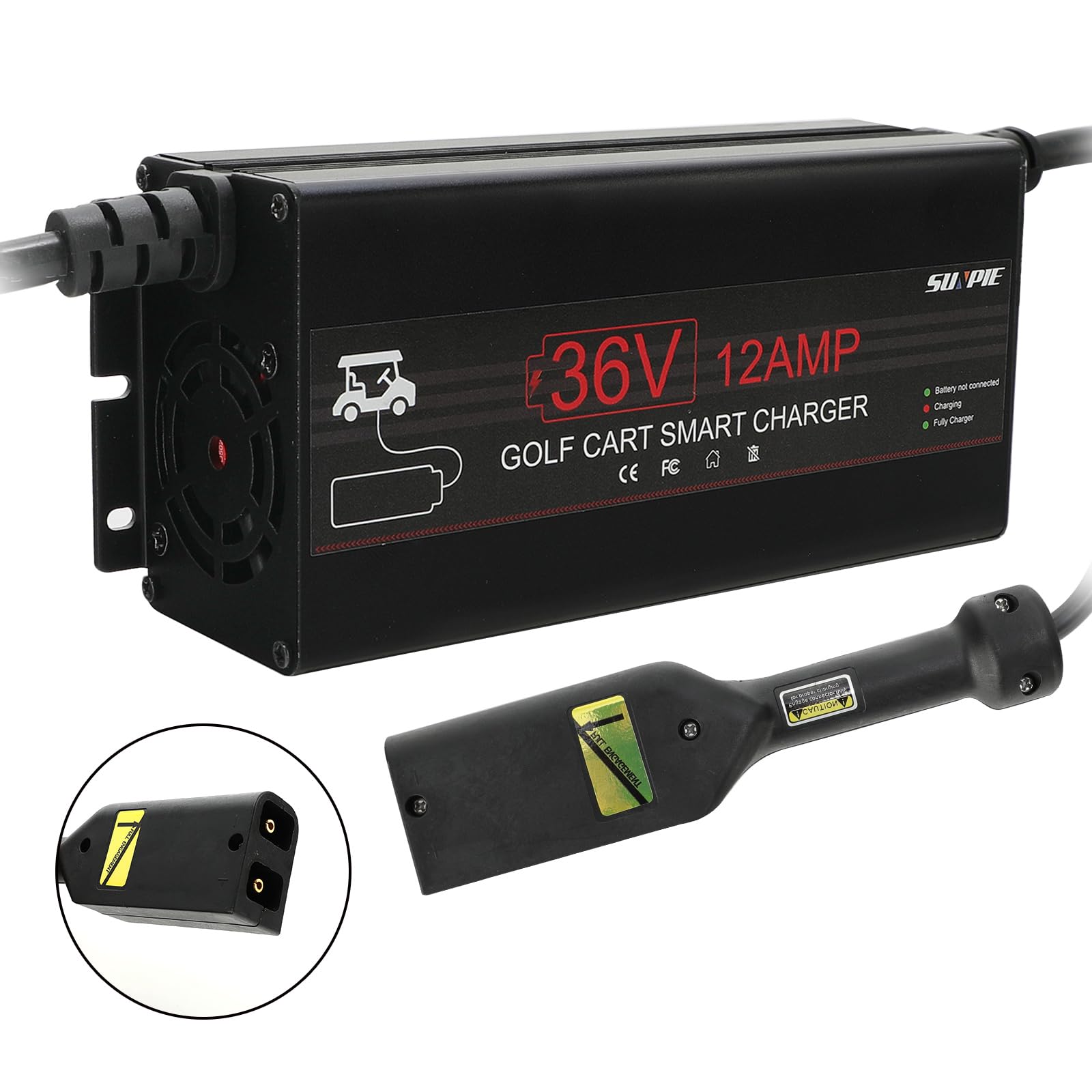 Photo 1 of SUNPIE 12Amp 36Volt Golf Cart Battery Charger for EZGO TXT,Trickle Charge Golf Cart Charger,5-8H Full Charge 600W for Lead Acid Batteries,AGM,Gel,16FT Cable with D-Plug