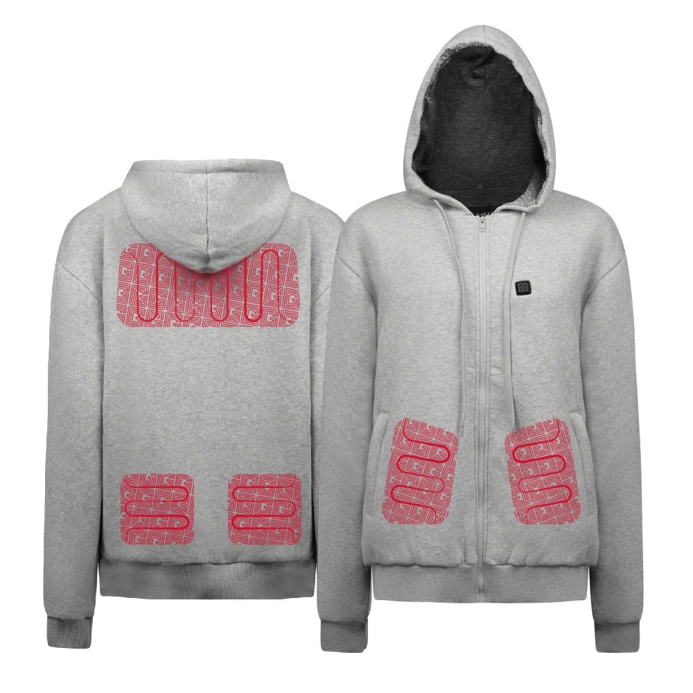 G-HEAT – Sudadera con cremallera con capucha – Mixta – Corte ajustado Uso: diario, ciudad, trabajo en climas fríos. Incluye batería y cable de carga